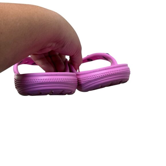 CROCS Unisex W9 M7 Iconic Crocs Classic Flip Flop Sandals Pink Jibbitz Minnie - Picture 6 of 8